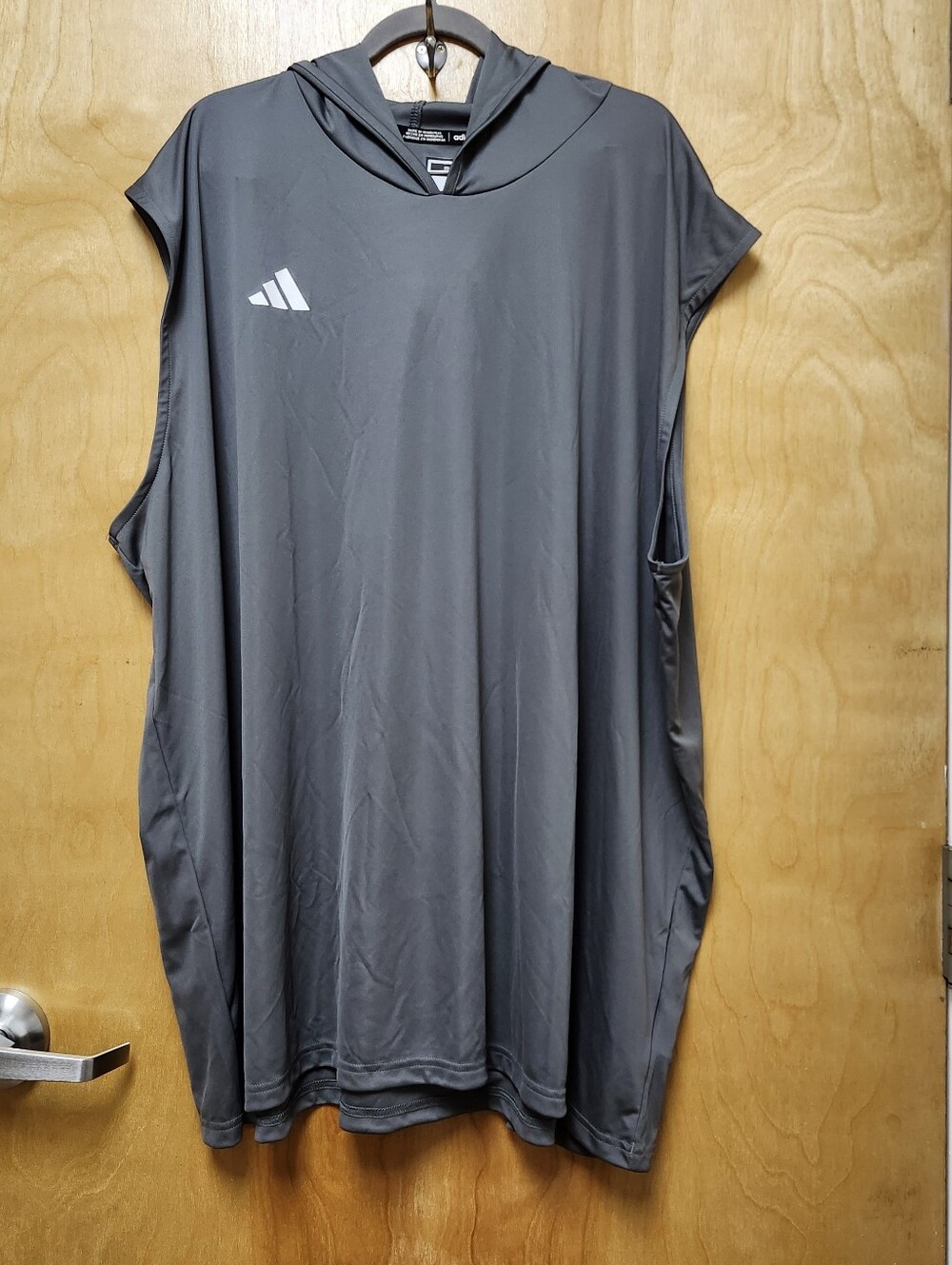 Adidas Size 5XL M D4T HDY Sleeveless Hoodie Men's Gray NWT